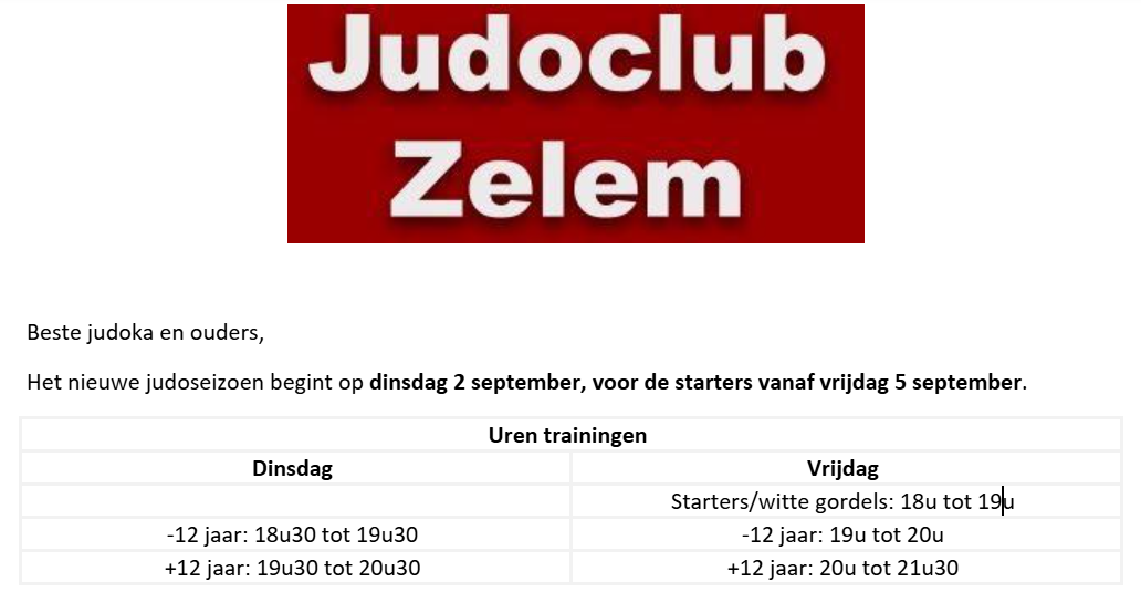 Voorbeeld inschrijvingsformulier JC Zelem